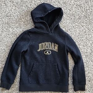 Jordan Kids Black Hoodie with Gold Script Logo 6X